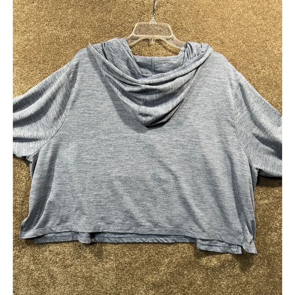 Women's Nike Diffused Blue Yoga Jersey Cropped Hoodie - 3X‎ - Excellent